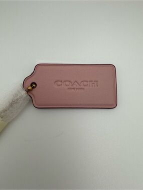 Coach CBA16 Aurora Pink Leather Hangtag Replacement Bag Charm Goldtone NWT 2.5in